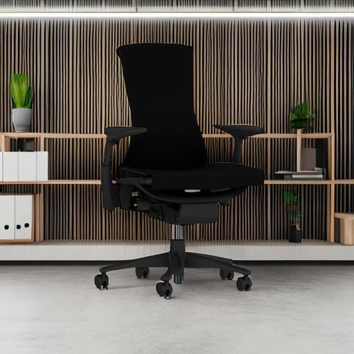 Herman Miller Embody Ergonomic Office Chair | Fully Adjustable Arms and Carpet Casters | Black Rhythm - Image 5