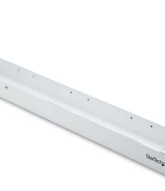 StarTech.com Under Desk Cable Management Tray, Length Adjustable, Clamp-On Installation, No Drilling Required, White