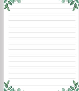 Stationery Lined Paper, Letter Size Unpunched Ruled Filler Paper, 100Sheets/200Pages Loose-Leaf Line, 100gsm, 8.5'' x 11'', Leaf