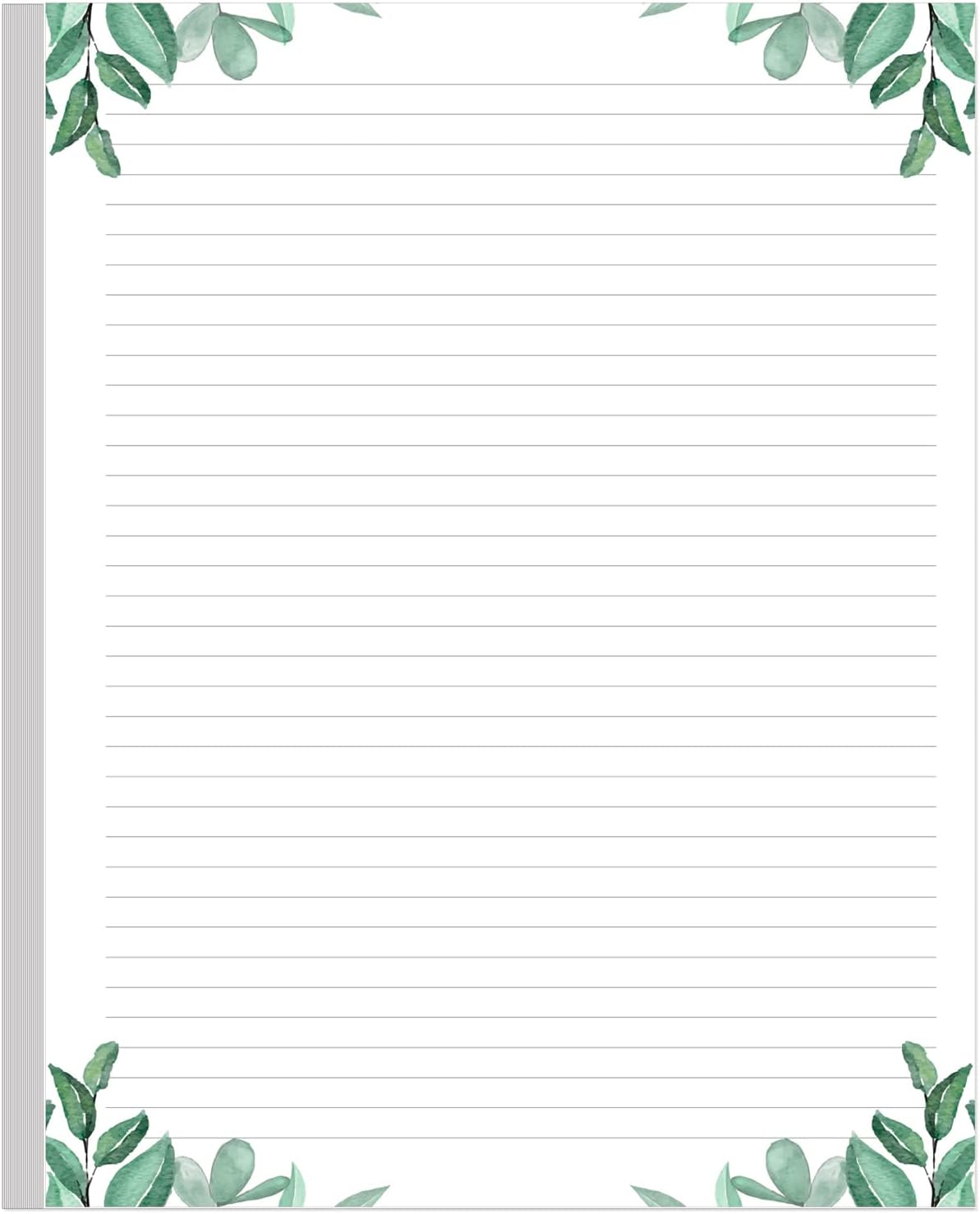 Stationery Lined Paper, Letter Size Unpunched Ruled Filler Paper, 100Sheets/200Pages Loose-Leaf Line, 100gsm, 8.5'' x 11'', Leaf